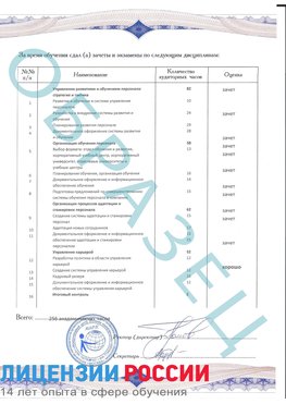 Образец приложение к диплому (страница 2) Казань Профессиональная переподготовка сотрудников 