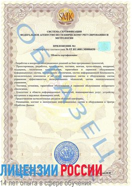 Образец сертификата соответствия (приложение) Казань Сертификат ISO 27001